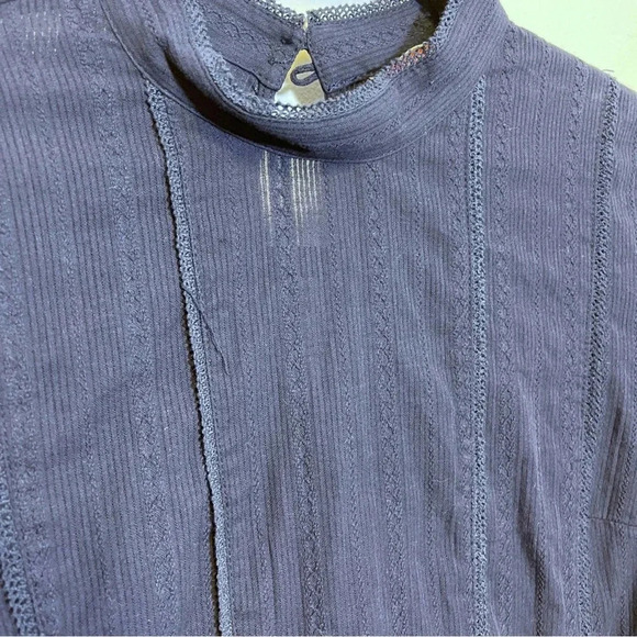 Modcloth High-Neck Long Sleeve 100% Cotton Blouse - Lace Embroidered Top - Picture 2 of 5